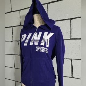 PINK Victoria's Secret Women's Bold Indigo Zip-Up Hoodie Sz M